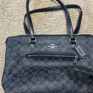Coach Dark Gray Signature Tote